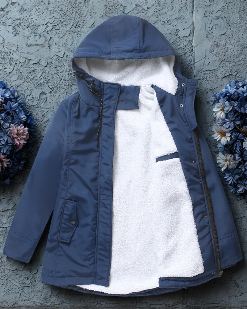 Plush Lined Hooded Regular Fit Jacket 