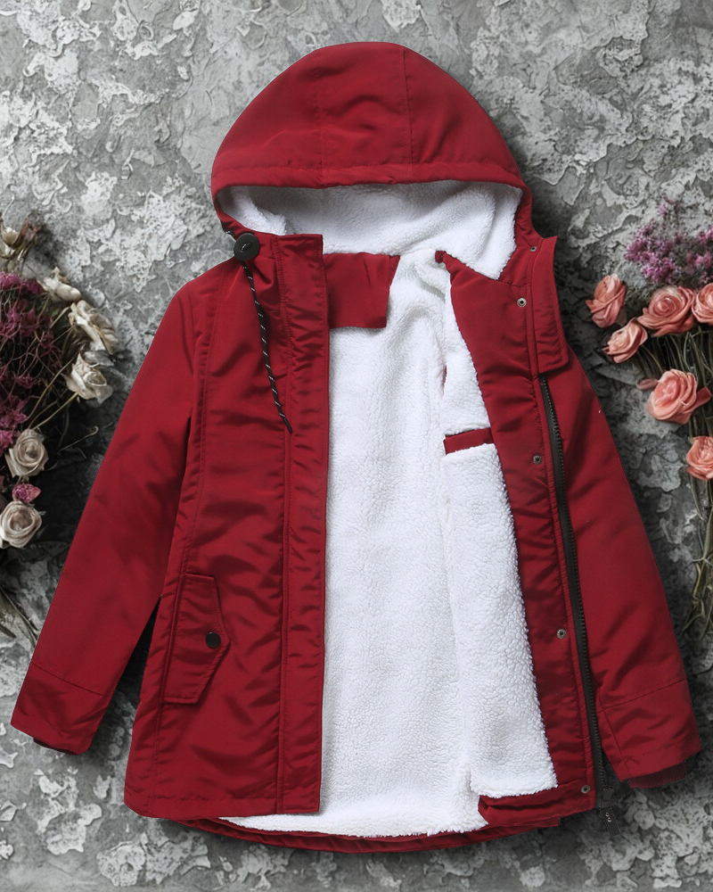 Plush Lined Hooded Regular Fit Jacket 