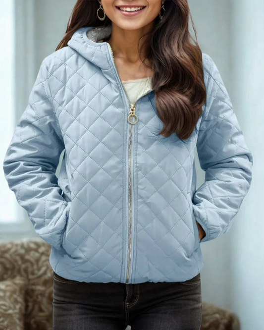 Relaxed Fit Hooded Quilted Jacket 
