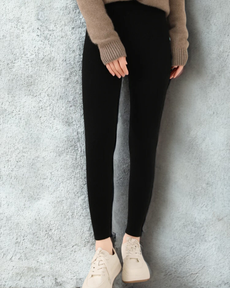 High-Waist Slim Fit Ribbed Leggings 
