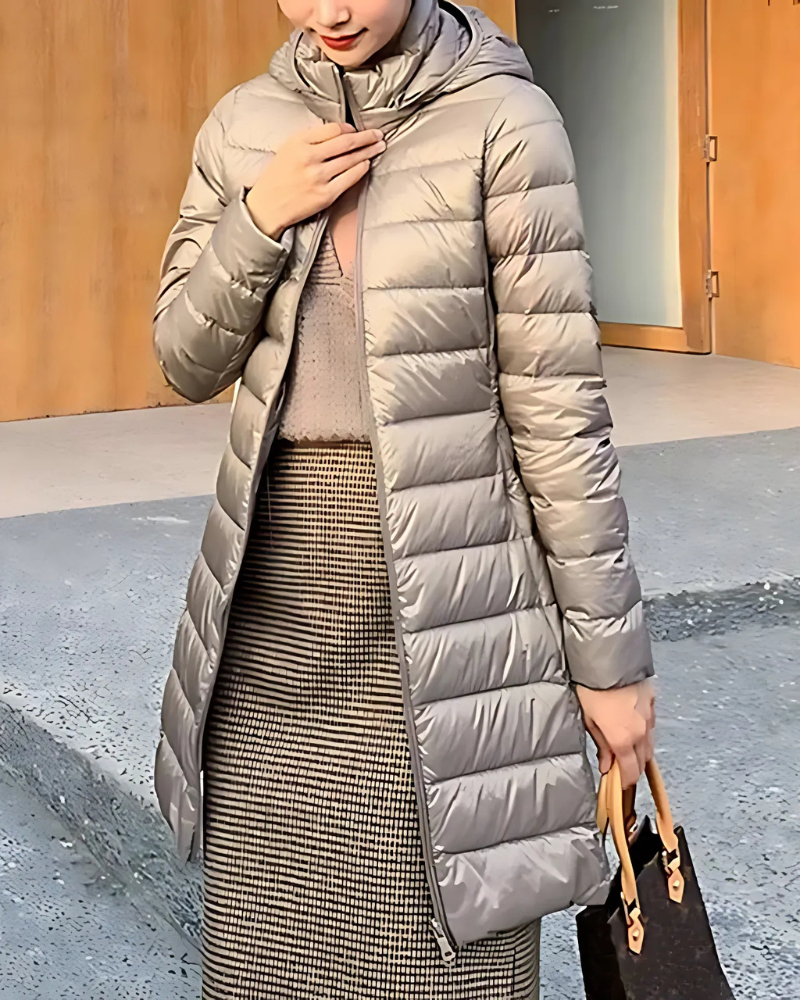 Water-Resistant Slim Fit Quilted Puffer Jacket 