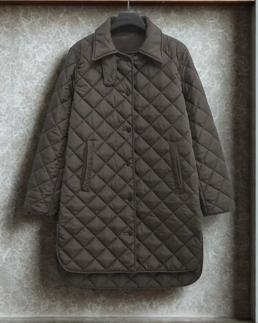 Quilted Diamond Pattern Relaxed Fit Jacket 
