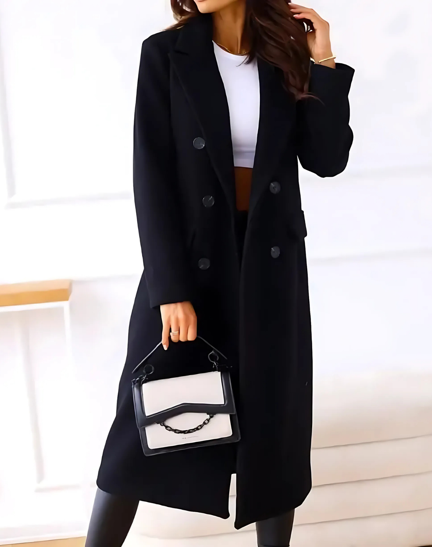 Wool Longline Double-Breasted Coat