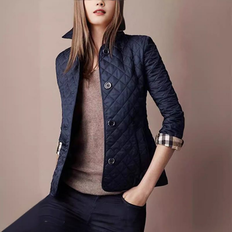Slim Fit Quilted Diamond Stitch Jacket 