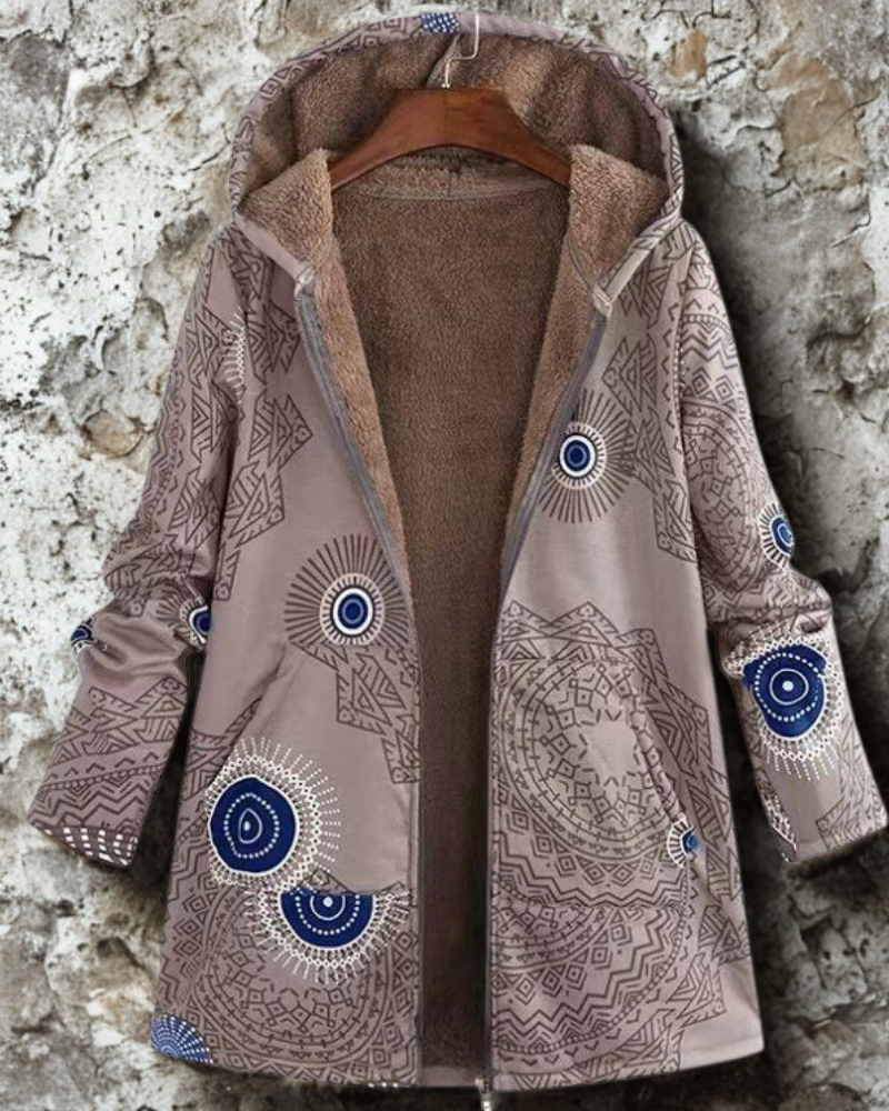 Woven Shell Full-Zip Hooded Mid-Thigh Jacket