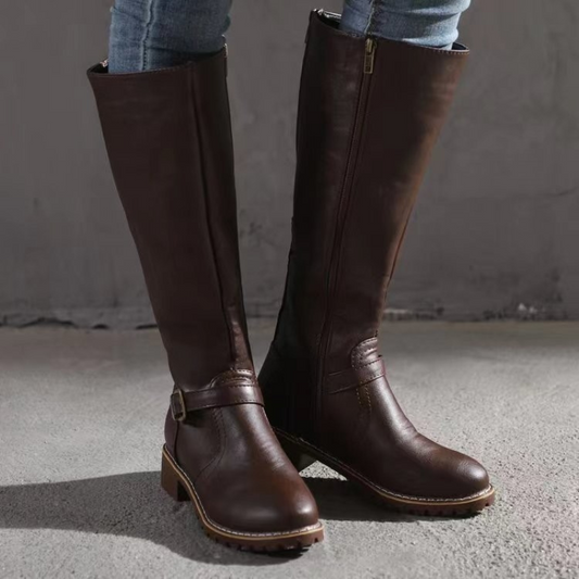 Knee-High Double Zip Boots