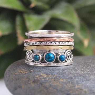 Bohemian sapphire meditation ring