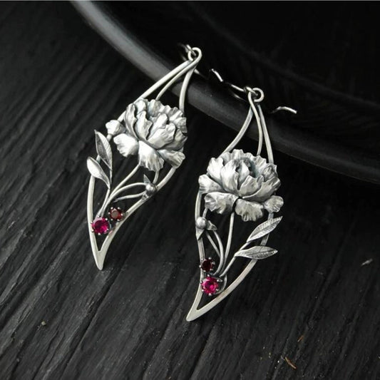Sterling Silver Gemstone Drop Earrings