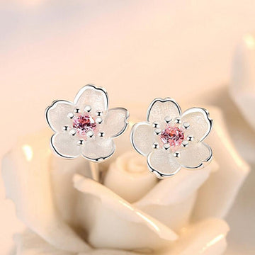 White lotus sterling earrings