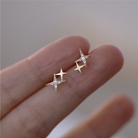 Sparkling Star Stud Earrings