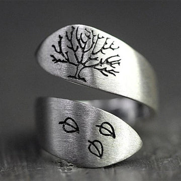 Tree of life adjustable ring