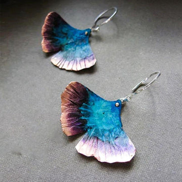 Blue butterfly boho earrings