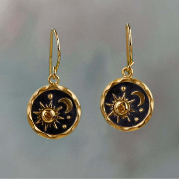 Enchanting sun and moon earrings