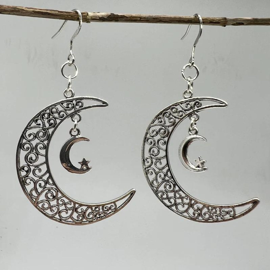 Minimalist lunar design earrings