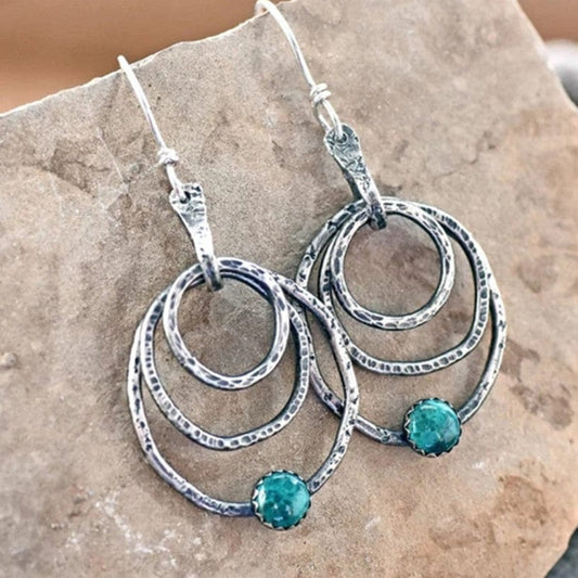 Vintage Spiral Opal Earrings