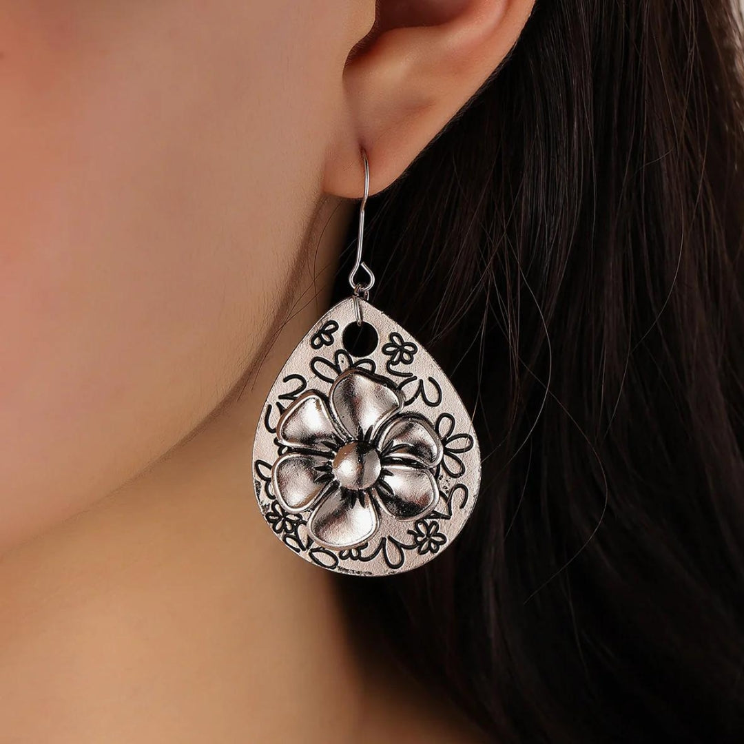 Unique boho floral earrings