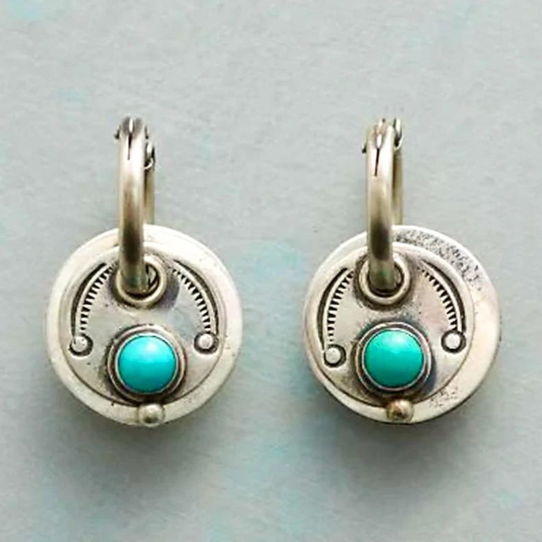 Boho earrings with turquoise opal