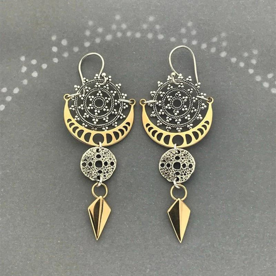 Unique handcrafted mandala earring