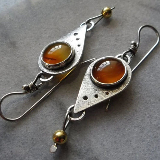 Handcrafted Gemstone Teardrop Earrings