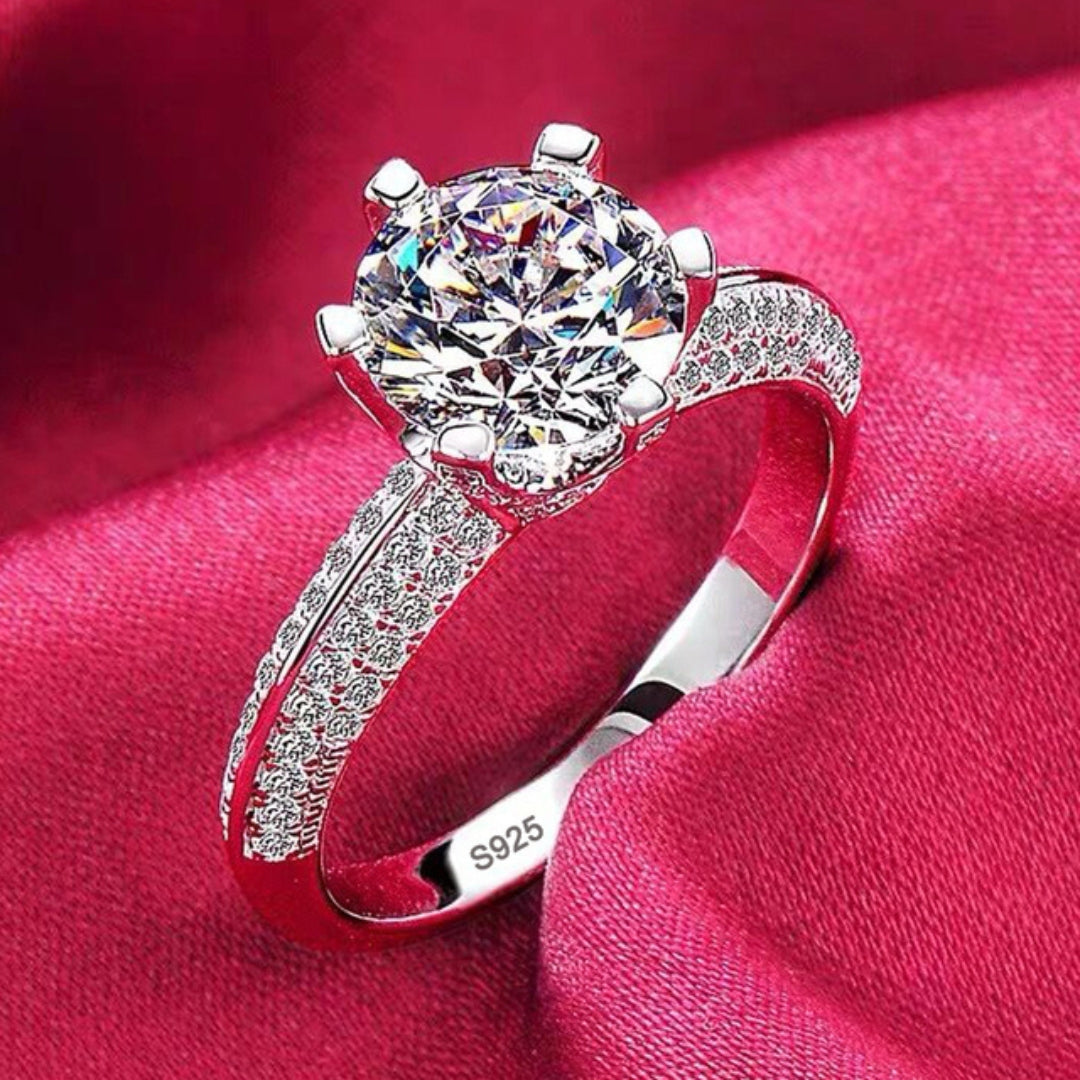 Elegant crystal with zirconia ring