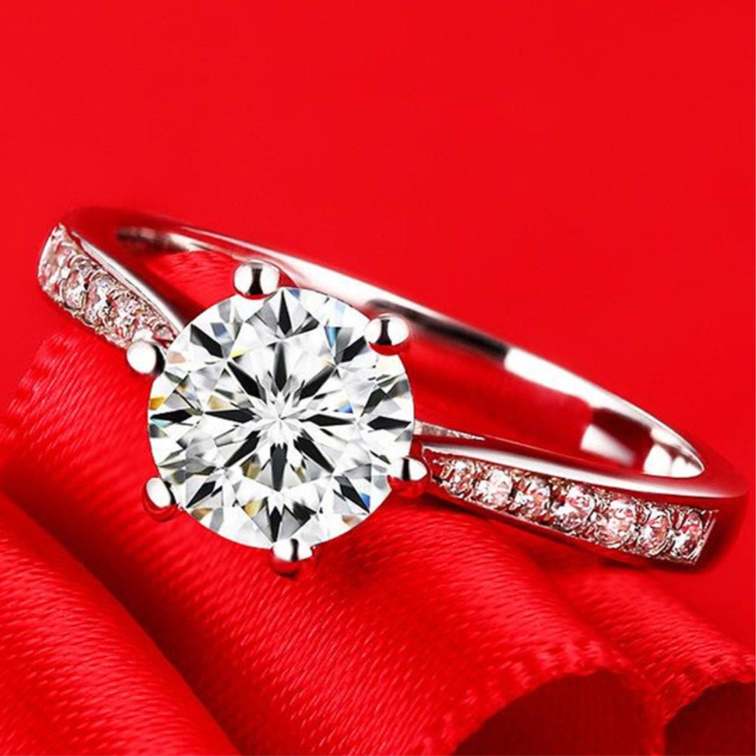 Elegant crystal and zirconia ring