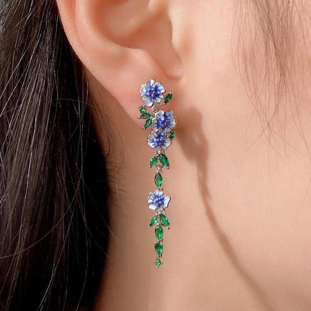 Nature's flowers dangling earrings