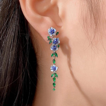 Nature's flowers dangling earrings