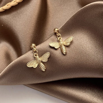 Golden bee earrings