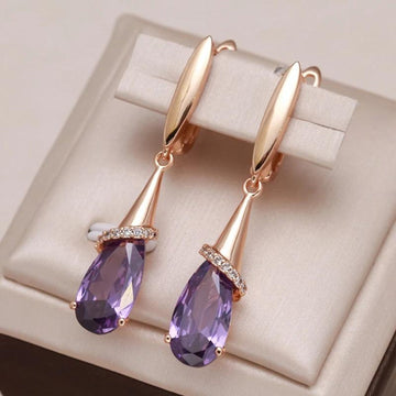 Elegant lilac zirconia earrings