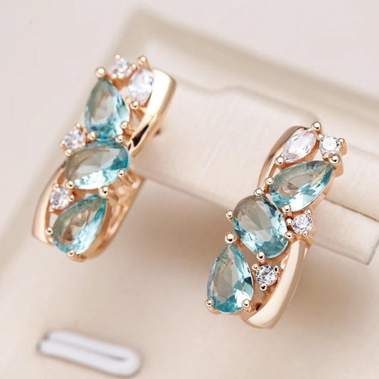 Teardrop Gemstone Hoop Earrings