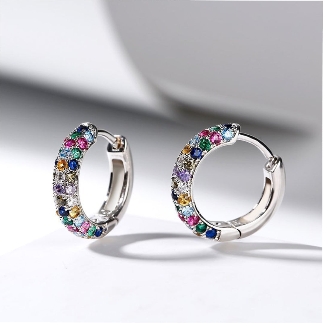 Multicolored zirconia earrings