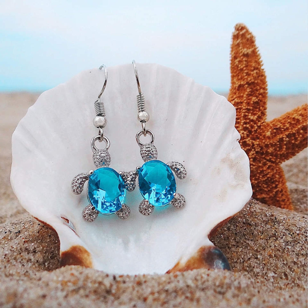 Elegant sea turtle earrings