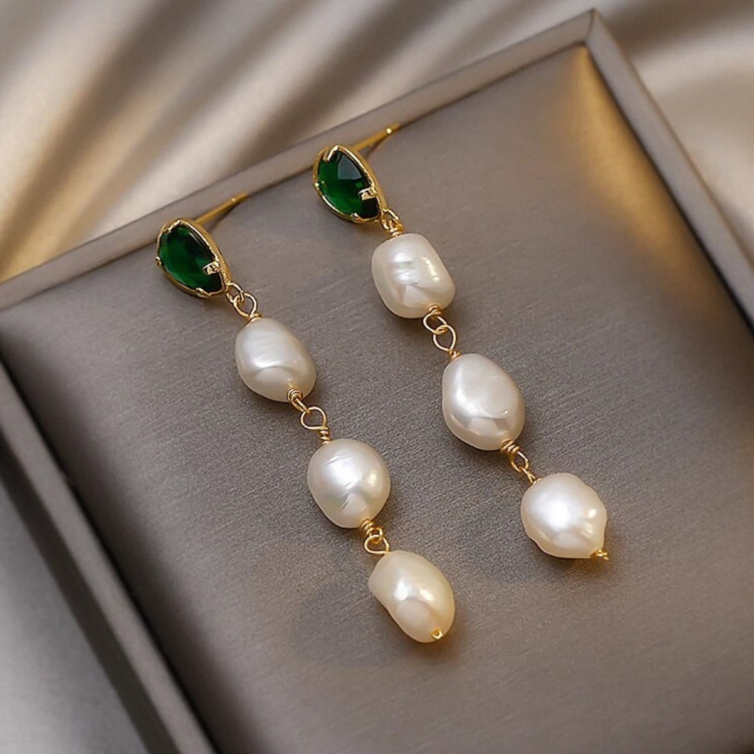 Elegant pearl pendant earrings