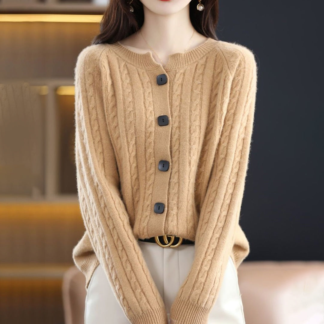 Women's spring/autumn loose button-down sweater