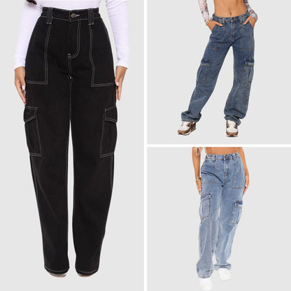 Therine - new jersey elastic waist cargo pant