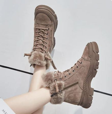 Women's thickened winter fleece snow boots