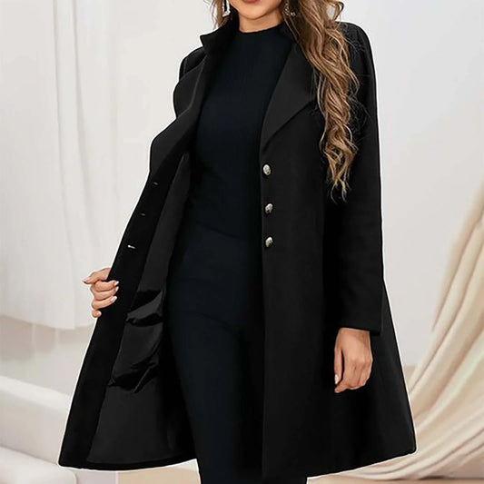 Slim Fit Double-Breasted Wool Coat 