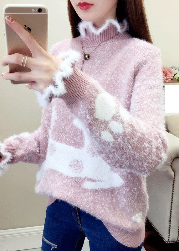 Women's casual sweater with ruffles