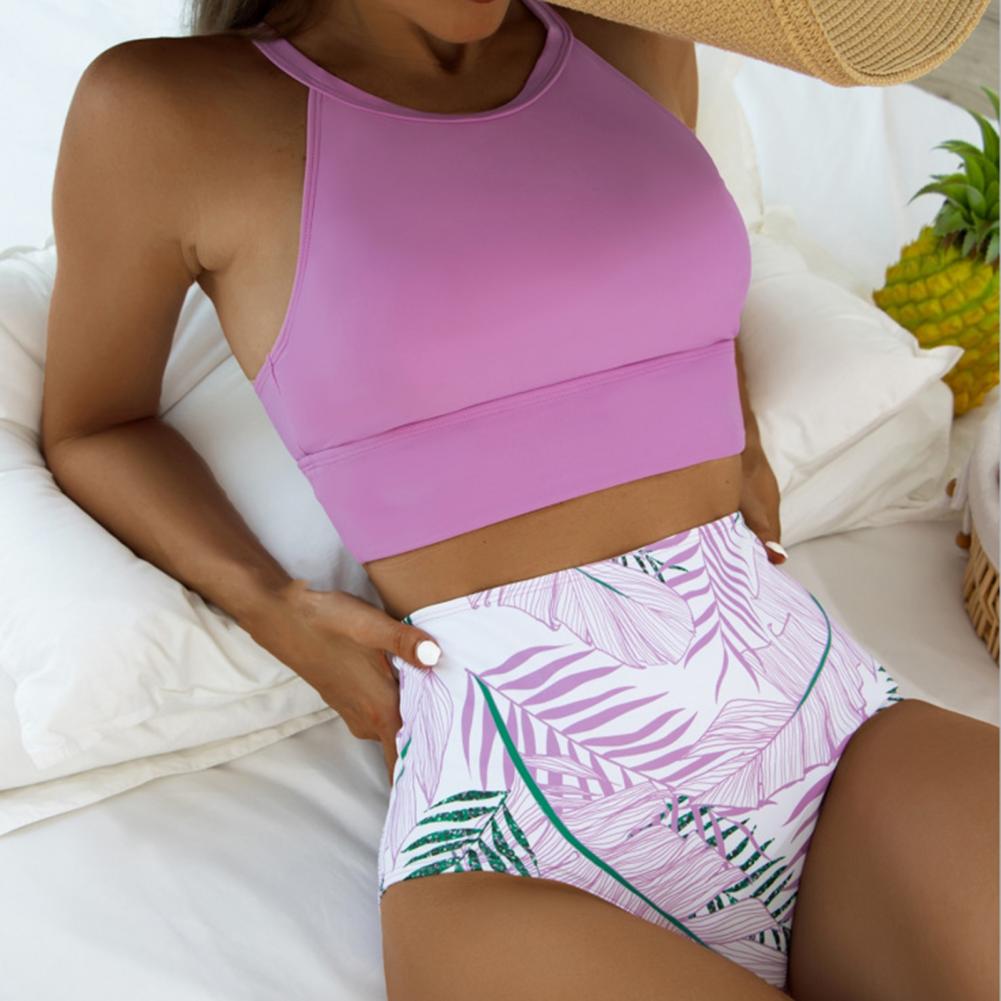 Women’s High-Neck Bikini Set - High-Waisted Bottom - Sporty & Supportive Fit