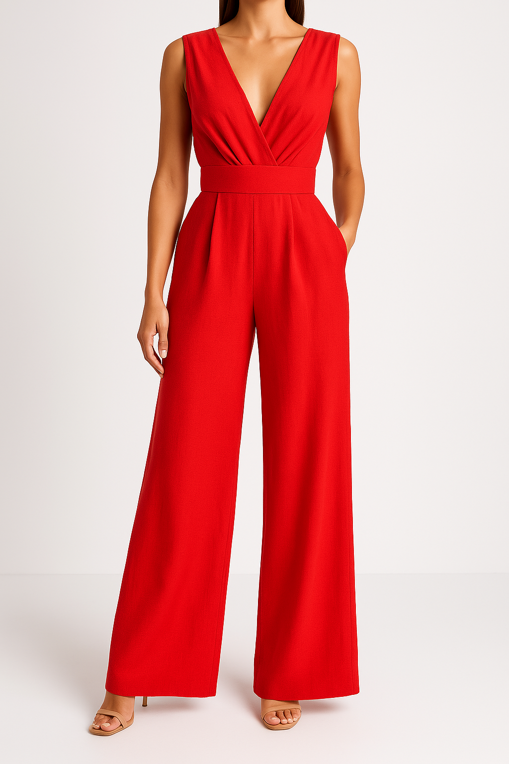 Slim Fit High Waist Wide Leg Jumpsuit