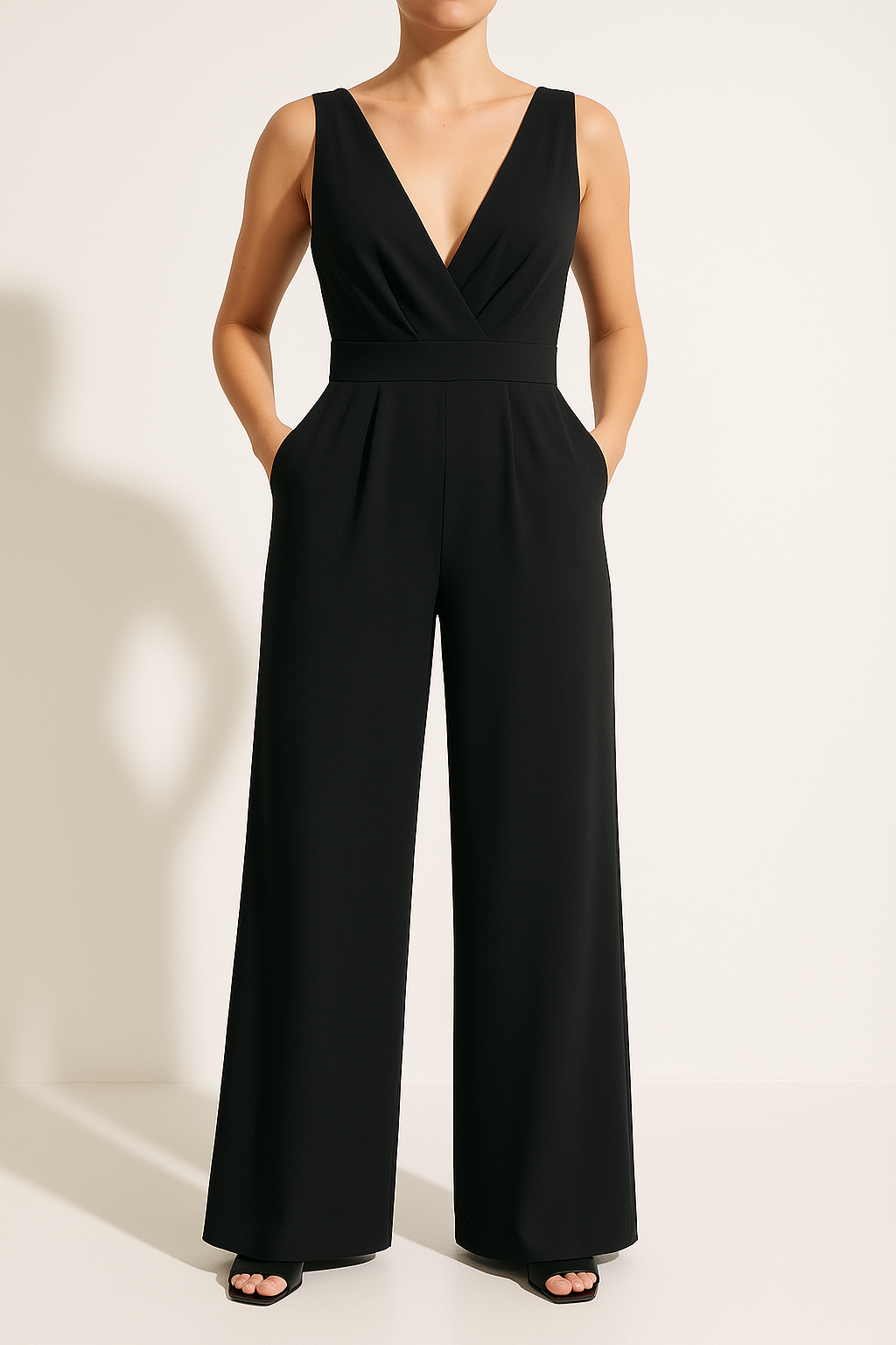 Slim Fit High Waist Wide Leg Jumpsuit