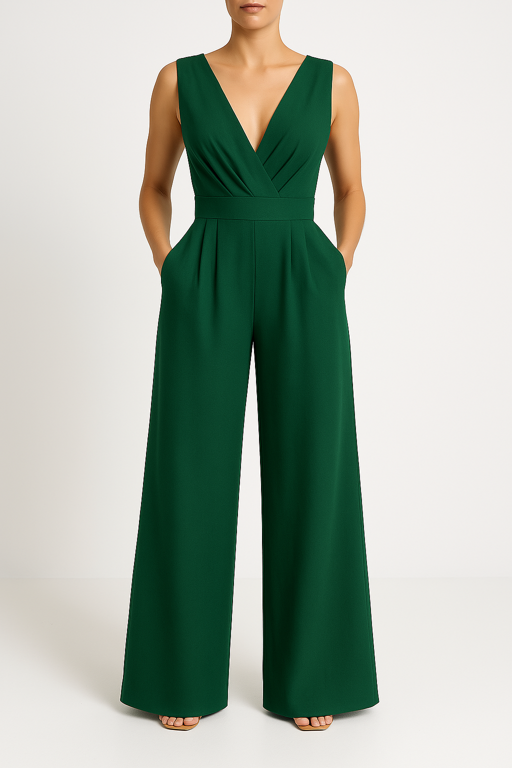 Slim Fit High Waist Wide Leg Jumpsuit