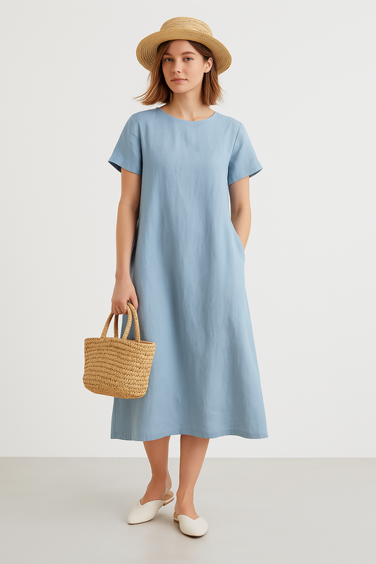 Breezy Breathable Loose Fit Midi Dress