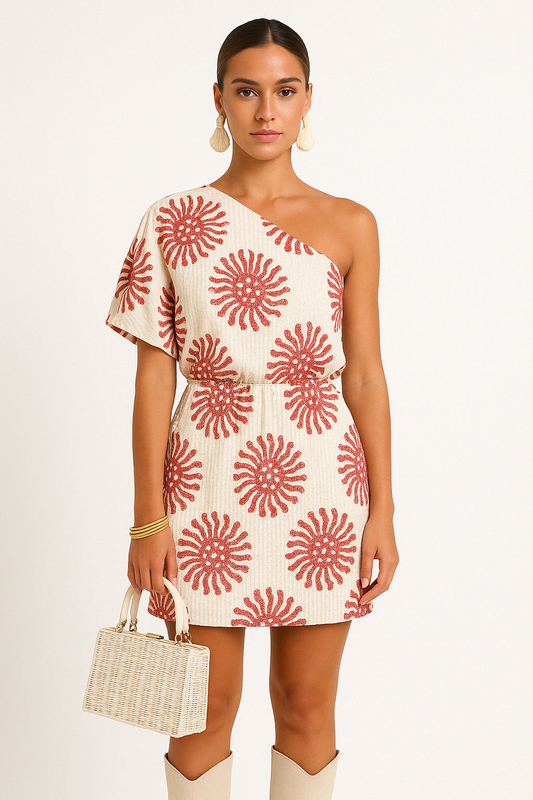 Bold Print Relaxed Fit Mini Dress