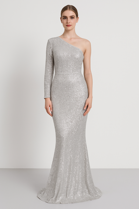 Sequined Slim Fit Mermaid Evening Gown