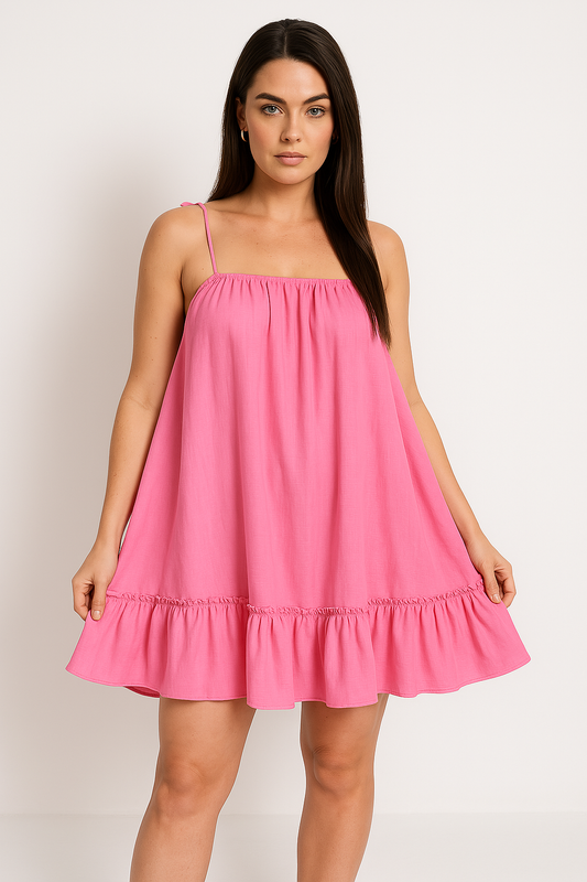 Lightweight Cotton Ruffled Hem Sundress