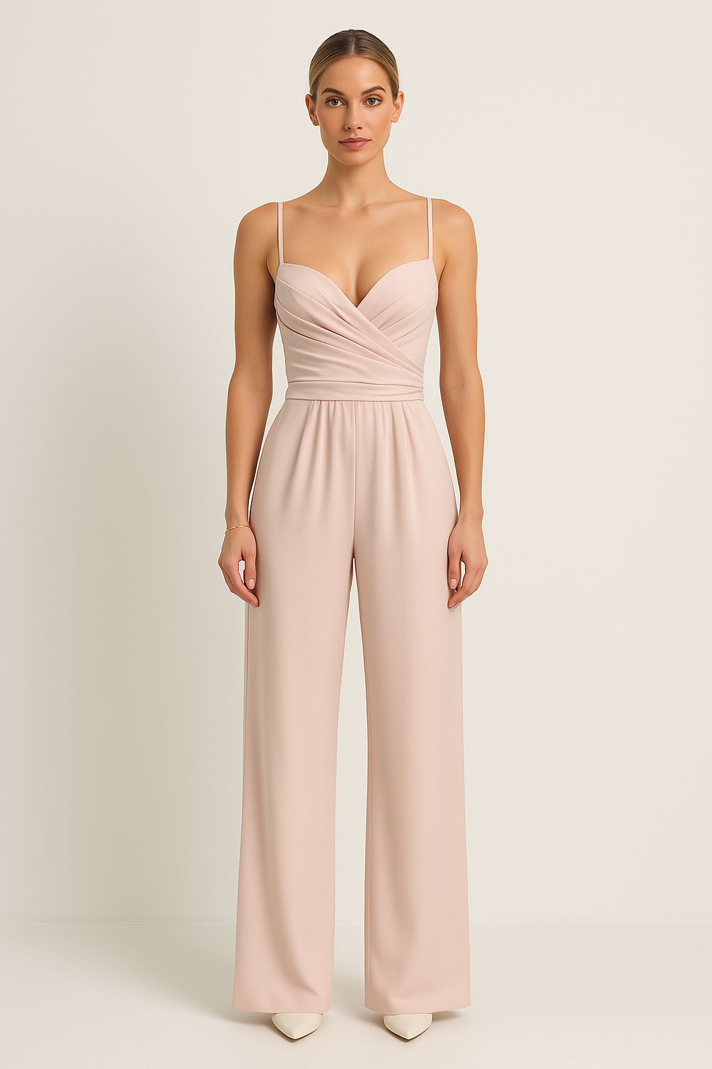 Satin Finish Sweetheart Neckline Jumpsuit