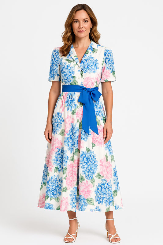 Floral Print A-Line Maxi Dress