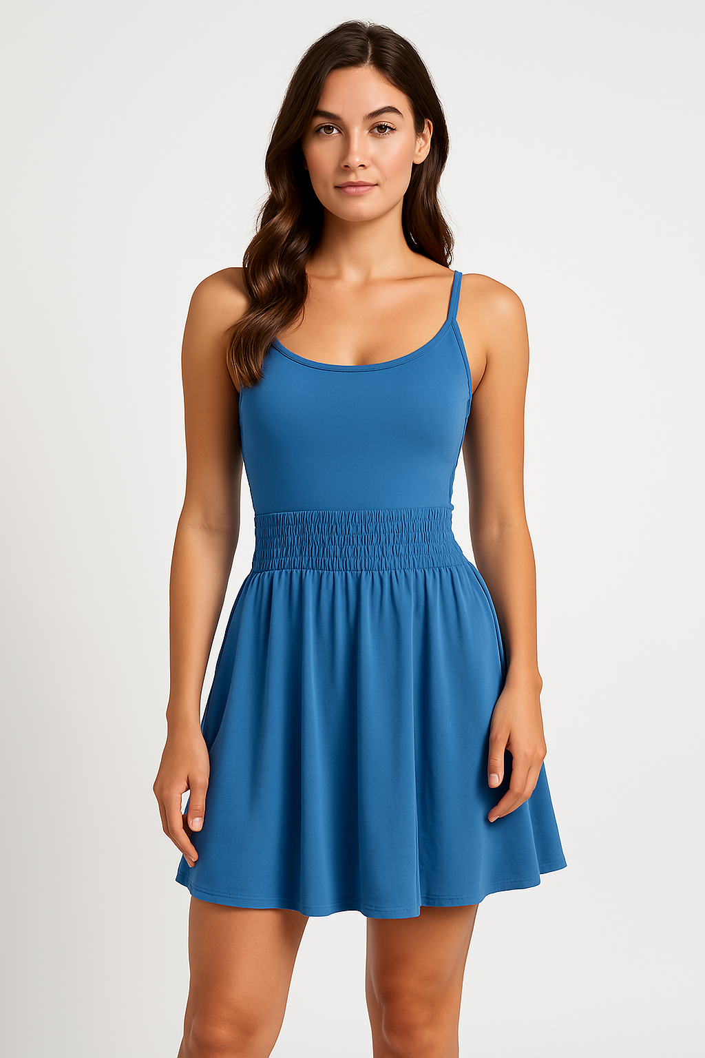 Lightweight Smocked Waist Sundress With Spaghetti Straps