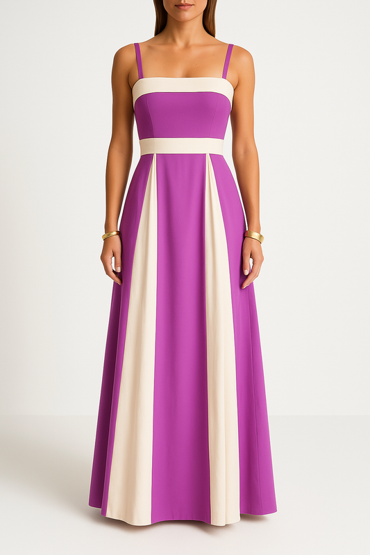 Satin Finish A-Line Maxi Dress